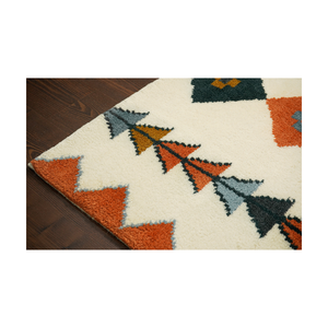 Mystical Medley Modern Handmade Wool <b>Boho</b> <b>Rug</b> Intricately Patterned Woollen Carpet Plush for Home Ambiance Handwoven Runner Is - Product Image 1