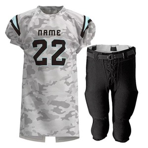 Uniforme de football américain 100% personnalisable, respirant, faible MOQ, design unique en deux pièces - Product Image 1