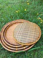 Set van 3 handgeweven rotan serveerschalen elegante opbergmanden