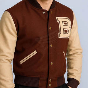 Chaqueta Letterman de Alta Calidad, Estilo Urbano, Servicio OEM, Logotipo Personalizado, Cuello Mao, Lana/Algodón, Chaqueta de Invierno - Product Image 3
