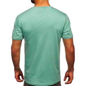 เสื้อยืดคอกลมแขนสั้นทรงเข้ารูปสำหรับผู้ชาย สีพื้น ผ้าเจอร์ซีย์คอตตอนระบายอากาศ เป็นมิตรกับสิ่งแวดล้อม สไตล์สตรีทแวร์ลำลอง - Product Image 2