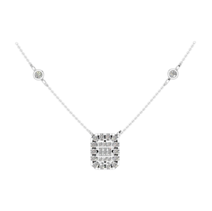 950 platine Baguette coupe VVS D Moissanite collier pour femmes élégant tenue quotidienne breloques scintillantes pendentif ODM usine directe - Product Image 1