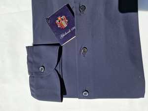 Camicia da uomo di alta qualità 4 vie STRETCH plain navy seguendo <span class=keywords><strong>la</strong></span> tradizione Made in Italy export estate inverno no casual formale - Product Image 6