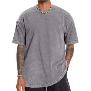 T-shirt en coton doux lavé vintage pour hommes, haut décontracté à col rond, style rétro, confortable, à porter au quotidien - Product Image 1