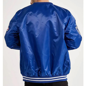 Chaqueta con diseño personalizado de talla grande, chaqueta con nombre y número de equipo, chaqueta universitaria de satén de invierno bordada transpirable para hombre - Product Image 2