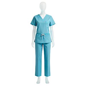 Elegante logotipo personalizado al por mayor enfermera Hospital uniformes médicos poliéster rayón Spandex estiramiento pantalones acampanados conjuntos para las mujeres - Product Image 1
