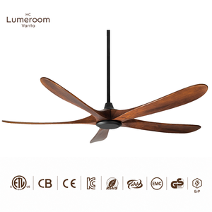 Ventilador de Techo de 60 Pulgadas Sin Luz, Disponible en EE. UU., Ventilador de Techo Moderno de Madera Sólida Estilo Rústico con Control Remoto para Patio y Sala de Estar - Product Image 1