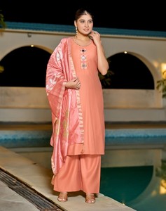 Conjunto Kurti Vetican Palazzo Hecho a Mano con Dupatta Digital para Oficina, Fiesta, Recepción de Boda y Eventos Tradicionales - Product Image 4