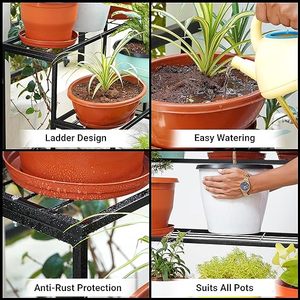 High Quality Metal 3-Tier Plant <b>Stand</b> Indoor Outdoor Plant Holder for Flower <b>Pot</b> Display Garden Flower Step shelf - Product Image 4
