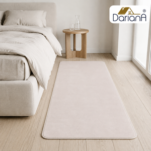DarianA Rectangle Solid Color Area <b>Rug</b> Polyester Non-Slip Low Pile Rubber Backing Machine Made Medium Thickness Scandinavian - Product Image 1