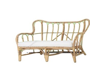 โซฟา2ที่นั่งงานฝีมือทำจากไม้ไผ่ธรรมชาติสไตล์วินเทจสำหรับห้องนั่งเล่นสวนระเบียงห้องโถงหลักในร่มกลางแจ้ง - Product Image 2