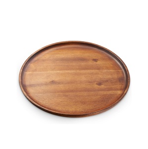 Bandeja para servir, bandeja redonda de madera para servir, plato de charcutería, regalos de inauguración de la casa, tamaño personalizado, color madera Natural - Product Image 1