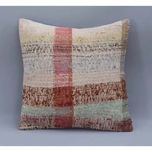 ปลอกหมอนผ้าคิลิมตุรกีถักมือ (สีเบจ) 18 x 18 รุ่น Rc_27123 - Product Image 1