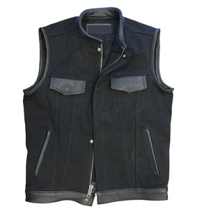 Premium Quality Blank Genuine Cowhide Leather Vest, Custom Top Quality Premium Design Custom Made Leather Vest with Embroidery - Product Image 5