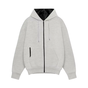 Sweat-shirt et sweat à capuche à la mode en molleton de coton ample américain imprimé de couleur unie de haute qualité pour hommes - Product Image 6
