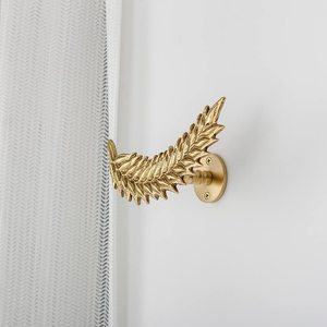HHO's Beautiful Golden Rose Shape Curtain Holdback <b>Hook</b> Quality Brass Metal Drape Holder Modern Design - Product Image 3