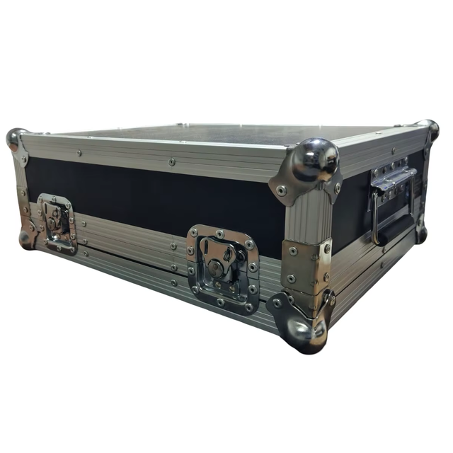 Premium Aluminum AIR 4U Mixer Flight Case Black Heavy Duty Water Resistant Portable Audio Rack Console Carry Wheels Professional