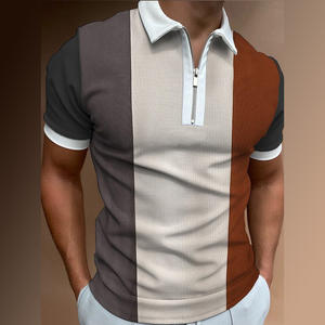 Cremallera para hombre para camisa de polo con colores de contraste Slim Fit y cómodo Material transpirable Diseño personalizado Logo Patrón sólido - Product Image 6