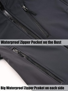 Wholesale Men's Softshell Jackets Winter Waterproof Canvas Windproof Anti-Bacterial Customized Logo <b>Stand</b> Collar Front Logo - Product Image 5