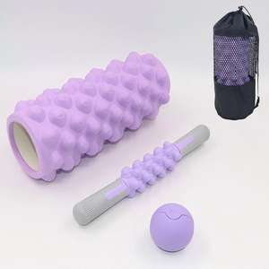 ชุดลูกกลิ้งโยคะแบบมีพื้นผิว 33 ซม. - ลูกกลิ้งโฟมแบบมีปุ่ม, ไม้กดจุด, ลูกบอลนวดแบบกลวง และลูกกลิ้งพิลาทิส - Product Image 1