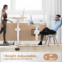 Table OEM avec roulettes, bureau sur lit en bois taille Queen avec support inclinable réglable, chariot mobile pour ordinateur portable, bureau d'ordinateur