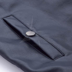 Veste en cuir de vache véritable pour homme, coupe ajustée, taille personnalisée, col montant, logo frontal, respirante, style streetwear, vente chaude - Product Image 5