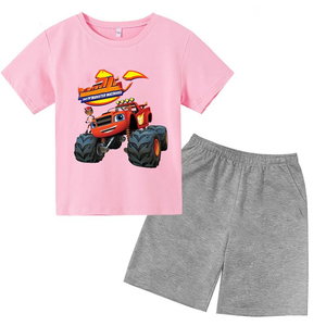 ชุดเสื้อผ้าเด็กผู้ชายแบบลำลองมาใหม่ฤดูร้อนเสื้อยืดพิมพ์ลายเสือแขนสั้น + กางเกงขาสั้นลำลองชุด2ชิ้นสำหรับเด็ก - Product Image 1