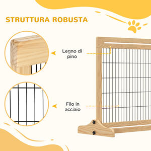 PawHut Porte d'intérieur extensible en bois pour chien, 104-183x36x69cm, couleur bois - Product Image 6