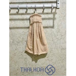 Paño de limpieza de rizo de algodón de 75gsm, tela teñida lisa de 15x42cm con lazo colgante, toalla suave absorbente de peso pesado para uso doméstico - Product Image 1