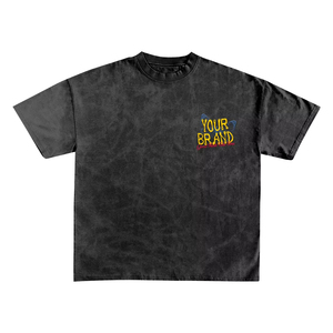 Logo personnalisé 300GSM Box Cut T-shirt pour hommes Oversized Boxy Fit Streetwear Haut court lourd avec impression bouffante Coton graphique - Product Image 5