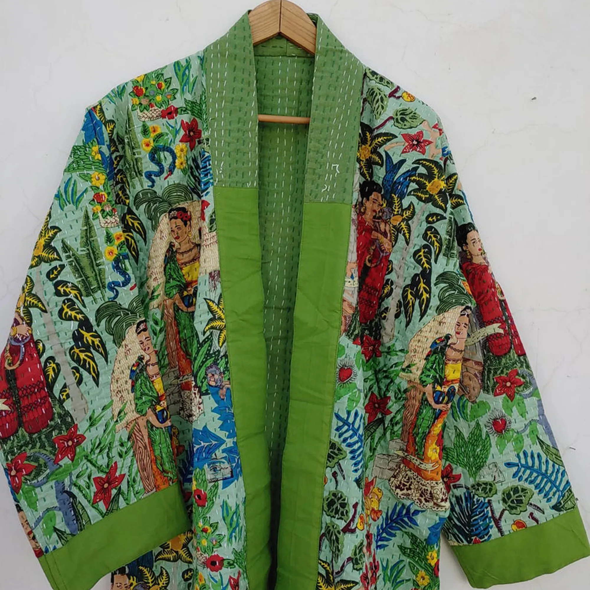 Grosir Kimono katun gaun jubah mandi wanita dicetak grosir pakaian tidur wanita pakaian tidur jubah mandi Kimono untuk wanita