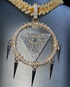 Meilleur prix pendentif nom plaqué argent et or 925 avec diamant VVS Moissanite pour femme de haute qualité dans un style Hip Hop glacé - Product Image 4