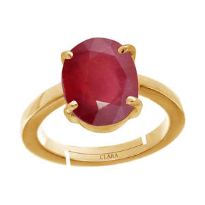 NOVAMART Fine DGTL Certified Original <b>Ruby</b> Manik Gemstone <b>Ring</b> 3.25 10.25 Ratti 3 9.3 Carat Panchdhatu Adjustable <b>Men</b> Women Oval - Product Image 1