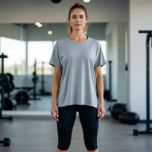 Cycling T Shirts and Shorts Sets <b>Jogging</b> Running Wear Slim Fit Summer Crew Neck Tee Shirts Yoga Shorts Two Piece Set Ladies - Product Image 1