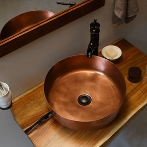Lavabos de cobre de diseño que combinan resistencia, belleza, artesanía y autenticidad para uso en decoración de interiores de alta calidad. - Product Image 3