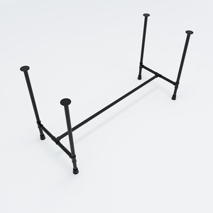 Système d'assemblage de table de style industriel avec pieds en acier tubulaire 140x60, conception PIPE Concept - Product Image 1