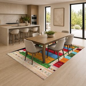 Tapis de salon moderne abstrait rouge bordeaux imprimé numériquement, lavable en machine, en chenille, antidérapant, vente en gros RUGS DEPOT LXDP-0697 - Product Image 4