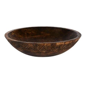 Bol de grande capacité autocollant de service alimentaire lourd bol en bois imprimé maison cuisine restauration accessoires plat de service Offre Spéciale - Product Image 2