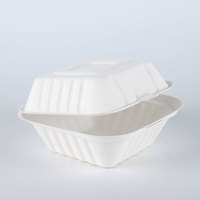 Boîte d'emballage rectangulaire écologique pour fast-food en bagasse