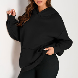 Sudadera con capucha de manga larga con logotipo estampado de alta calidad para mujer, sudadera de lana de algodón, sudaderas con capucha de gran tamaño, ropa de calle de punto para mujer - Product Image 2