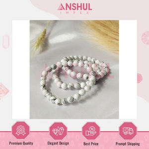 Pulseras de Cuentas Facetadas de Howlite Hechas a Mano en India, Diseño Elegante, Más Vendidas, para Regalo de Aniversario y Compromiso - Product Image 2