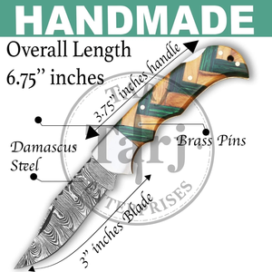 VENTE FLASH Couteau pliant artisanal en acier Damas OEM, couteau de camping, embouts en bois et laiton DIY, fabricant B2B, vente en gros TARJ ENTERPRISES - Product Image 3