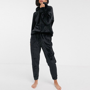 Velour Custom Logo Sportswear Sweatsuit Workout Fitness Fleece Plus Size Sudadera y pantalones de chándal Jogger Sets para mujeres - Product Image 6