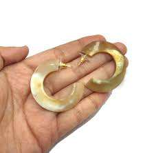 ต่างหูเขาวัวทำจากเขาควายเครื่องประดับที่มีสไตล์ต่างหูเขาเครื่องประดับทำด้วยมือสไตล์เครื่องประดับเรืองแสง - Product Image 2