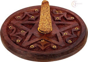 Quemador de Incienso de Madera Hecho a Mano, Tallado Étnico Tradicional, Religioso, Duradero, 100% Natural, para Templo, Meditación, Espiritualidad - Product Image 5