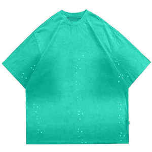T-shirt décontracté pour homme UZAS SPORTS, coupe épaule tombante, 100 % coton respirant 250g, design tendance, prix bas, effet délavé à l'acide, vente en gros - Product Image 6