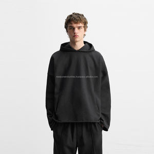 Sweat à capuche épais personnalisé, style streetwear vintage, délavé à l'acide, brodé, imprimé numériquement, pour l'hiver - Product Image 1