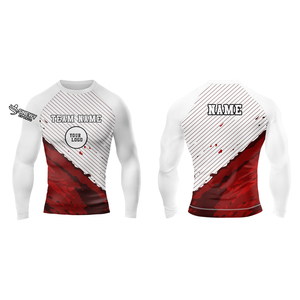 Rashguard à manches longues MMA de compression de qualité personnalisée pour hommes Logo personnalisé adulte vente en gros vêtements pour garçons avec fonction UPF50 - Product Image 3