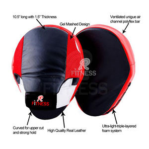 Premium Boxing Training Pads MMA <b>Karate</b> Muay Thai Breathable Hand Target <b>Gloves</b> Reinforced Stitching Adjustable Strap PU Leather - Product Image 3