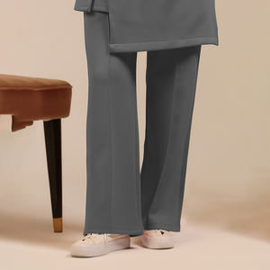 Pantalones de color gris con logotipo personalizado, de alta calidad, de color sólido, pantalones de traje musulmán, cómodos, modestos, pantalones deportivos para mujeres musulmanas en venta. - Product Image 1